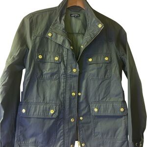 J. Crew Mercantile Green Utility Jacket with Gold Accents